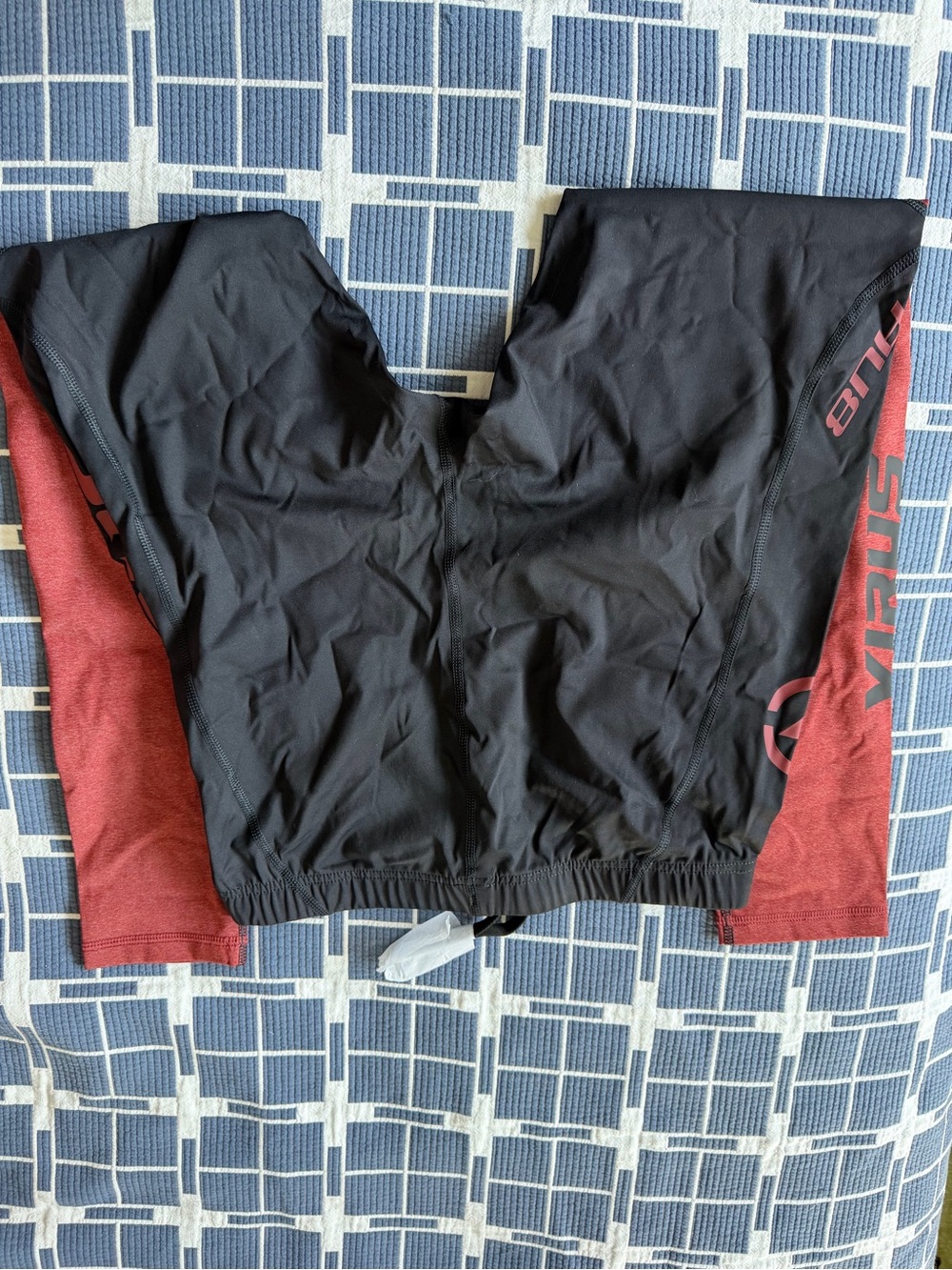 Virus Men's Black Sweatpants with Red Side Panels